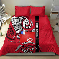 Wallis And Futuna Bedding Set Tribal Polynesian Tattoo Flag Motif TS04 - Polynesian Pride