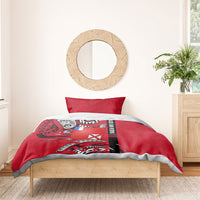 Wallis And Futuna Bedding Set Tribal Polynesian Tattoo Flag Motif TS04 - Polynesian Pride