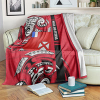 Wallis And Futuna Blanket Tribal Polynesian Tattoo Flag Motif TS04 Red Black - Polynesian Pride