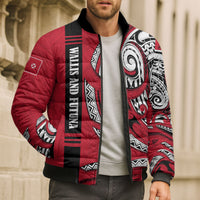 Wallis And Futuna Bomber Puffer Jacket Tribal Polynesian Tattoo Flag Motif TS04 - Polynesian Pride