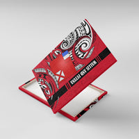 Wallis And Futuna Canvas Wall Art Tribal Polynesian Tattoo Flag Motif TS04 With Frame Red Black - Polynesian Pride