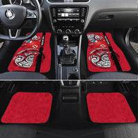 Wallis And Futuna Car Mats Tribal Polynesian Tattoo Flag Motif TS04 Set 4pcs Red Black - Polynesian Pride