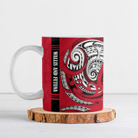 Wallis And Futuna Ceramic Mug Tribal Polynesian Tattoo Flag Motif TS04 Red Black - Polynesian Pride