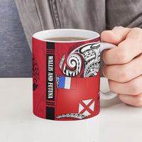 Wallis And Futuna Ceramic Mug Tribal Polynesian Tattoo Flag Motif TS04 - Polynesian Pride