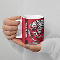 Wallis And Futuna Ceramic Mug Tribal Polynesian Tattoo Flag Motif TS04 - Polynesian Pride