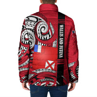 Wallis And Futuna Padded Jacket Tribal Polynesian Tattoo Flag Motif TS04 - Polynesian Pride
