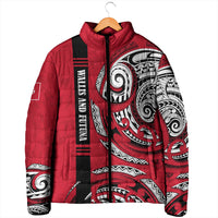 Wallis And Futuna Padded Jacket Tribal Polynesian Tattoo Flag Motif TS04 - Polynesian Pride