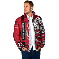 Wallis And Futuna Padded Jacket Tribal Polynesian Tattoo Flag Motif TS04 - Polynesian Pride
