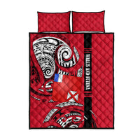 Wallis And Futuna Quilt Bed Set Tribal Polynesian Tattoo Flag Motif TS04 - Polynesian Pride