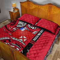 Wallis And Futuna Quilt Bed Set Tribal Polynesian Tattoo Flag Motif TS04 - Polynesian Pride