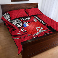 Wallis And Futuna Quilt Bed Set Tribal Polynesian Tattoo Flag Motif TS04 - Polynesian Pride