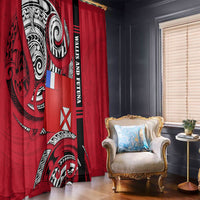 Wallis And Futuna Window Curtain Tribal Polynesian Tattoo Flag Motif TS04 - Polynesian Pride