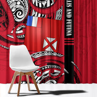 Wallis And Futuna Window Curtain Tribal Polynesian Tattoo Flag Motif TS04 - Polynesian Pride