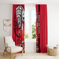 Wallis And Futuna Window Curtain Tribal Polynesian Tattoo Flag Motif TS04 - Polynesian Pride