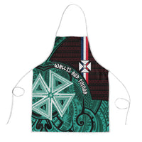 Wallis And Futuna Apron Tribal Polynesian Tattoo Heritage Cross Flag TS04 Green Black - Polynesian Pride