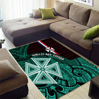 Wallis And Futuna Area Rug Tribal Polynesian Tattoo Heritage Cross Flag TS04 - Polynesian Pride