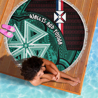 Wallis And Futuna Beach Blanket Tribal Polynesian Tattoo Heritage Cross Flag TS04 - Polynesian Pride