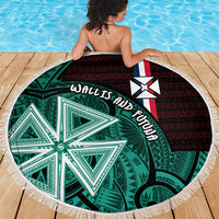 Wallis And Futuna Beach Blanket Tribal Polynesian Tattoo Heritage Cross Flag TS04 - Polynesian Pride