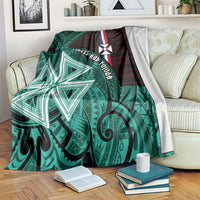Wallis And Futuna Blanket Tribal Polynesian Tattoo Heritage Cross Flag TS04 Green Black - Polynesian Pride
