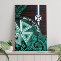 Wallis And Futuna Canvas Wall Art Tribal Polynesian Tattoo Heritage Cross Flag TS04 - Polynesian Pride