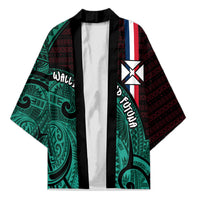 Wallis And Futuna Kimono Tribal Polynesian Tattoo Heritage Cross Flag TS04 Unisex Green Black - Polynesian Pride