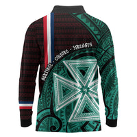Wallis And Futuna Long Sleeve Polo Shirt Tribal Polynesian Tattoo Heritage Cross Flag TS04 - Polynesian Pride
