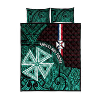 Wallis And Futuna Quilt Bed Set Tribal Polynesian Tattoo Heritage Cross Flag TS04 - Polynesian Pride