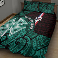 Wallis And Futuna Quilt Bed Set Tribal Polynesian Tattoo Heritage Cross Flag TS04 - Polynesian Pride