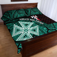 Wallis And Futuna Quilt Bed Set Tribal Polynesian Tattoo Heritage Cross Flag TS04 - Polynesian Pride