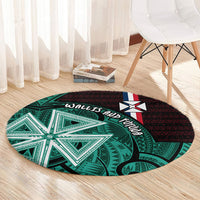 Wallis And Futuna Round Carpet Tribal Polynesian Tattoo Heritage Cross Flag TS04 - Polynesian Pride