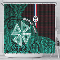 Wallis And Futuna Shower Curtain Tribal Polynesian Tattoo Heritage Cross Flag TS04 - Polynesian Pride