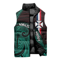 Wallis And Futuna Sleeveless Puffer Jacket Tribal Polynesian Tattoo Heritage Cross Flag TS04 - Polynesian Pride