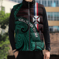 Wallis And Futuna Sleeveless Puffer Jacket Tribal Polynesian Tattoo Heritage Cross Flag TS04 - Polynesian Pride