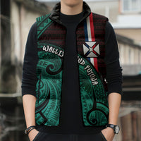 Wallis And Futuna Sleeveless Puffer Jacket Tribal Polynesian Tattoo Heritage Cross Flag TS04 - Polynesian Pride