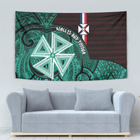Wallis And Futuna Tapestry Tribal Polynesian Tattoo Heritage Cross Flag TS04 - Polynesian Pride