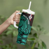 Wallis And Futuna Tumbler With Handle Tribal Polynesian Tattoo Heritage Cross Flag TS04 - Polynesian Pride