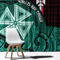 Wallis And Futuna Window Curtain Tribal Polynesian Tattoo Heritage Cross Flag TS04 - Polynesian Pride