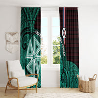 Wallis And Futuna Window Curtain Tribal Polynesian Tattoo Heritage Cross Flag TS04 - Polynesian Pride