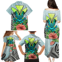 Polynesian Hawaii Family Matching Puletasi Dress and Hawaiian Shirt Kanaka with Crab Tribal tattoo TS04 - Polynesian Pride