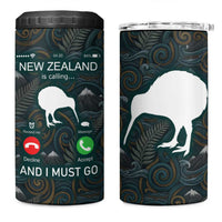 New Zealand is Calling and I Must Go 4 in 1 Can Cooler Tumbler Kiwi Bird Silhouette TS04 One Size: 16 oz Multicolor - Polynesian Pride