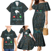 New Zealand is Calling and I Must Go Family Matching Mermaid Dress and Hawaiian Shirt Kiwi Bird Silhouette TS04 - Polynesian Pride
