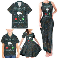 New Zealand is Calling and I Must Go Family Matching Tank Maxi Dress and Hawaiian Shirt Kiwi Bird Silhouette TS04 - Polynesian Pride