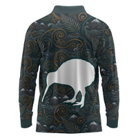 New Zealand is Calling and I Must Go Long Sleeve Polo Shirt Kiwi Bird Silhouette TS04 - Polynesian Pride