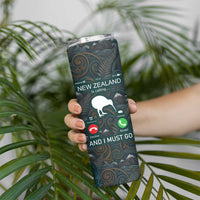 New Zealand is Calling and I Must Go Skinny Tumbler Kiwi Bird Silhouette TS04 - Polynesian Pride