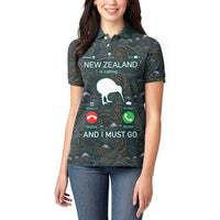 New Zealand is Calling and I Must Go Women Polo Shirt Kiwi Bird Silhouette TS04 - Polynesian Pride