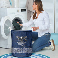 American Samoa Eagle Laundry Basket Sea Turtle Traditional Polynesian Tribal Tattoo TS04 - Polynesian Pride