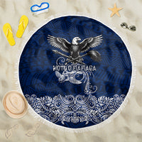 American Samoa Eagle Beach Blanket Sea Turtle Traditional Polynesian Tribal Tattoo TS04 One Size 150cm Blue White - Polynesian Pride