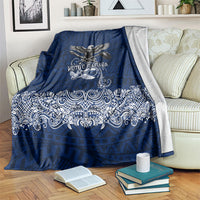 American Samoa Eagle Blanket Sea Turtle Traditional Polynesian Tribal Tattoo TS04 Blue White - Polynesian Pride