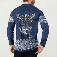 American Samoa Eagle Button Sweatshirt Sea Turtle Traditional Polynesian Tribal Tattoo TS04 - Polynesian Pride