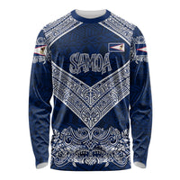 American Samoa Eagle Long Sleeve Shirt Sea Turtle Traditional Polynesian Tribal Tattoo TS04 Unisex Blue White - Polynesian Pride